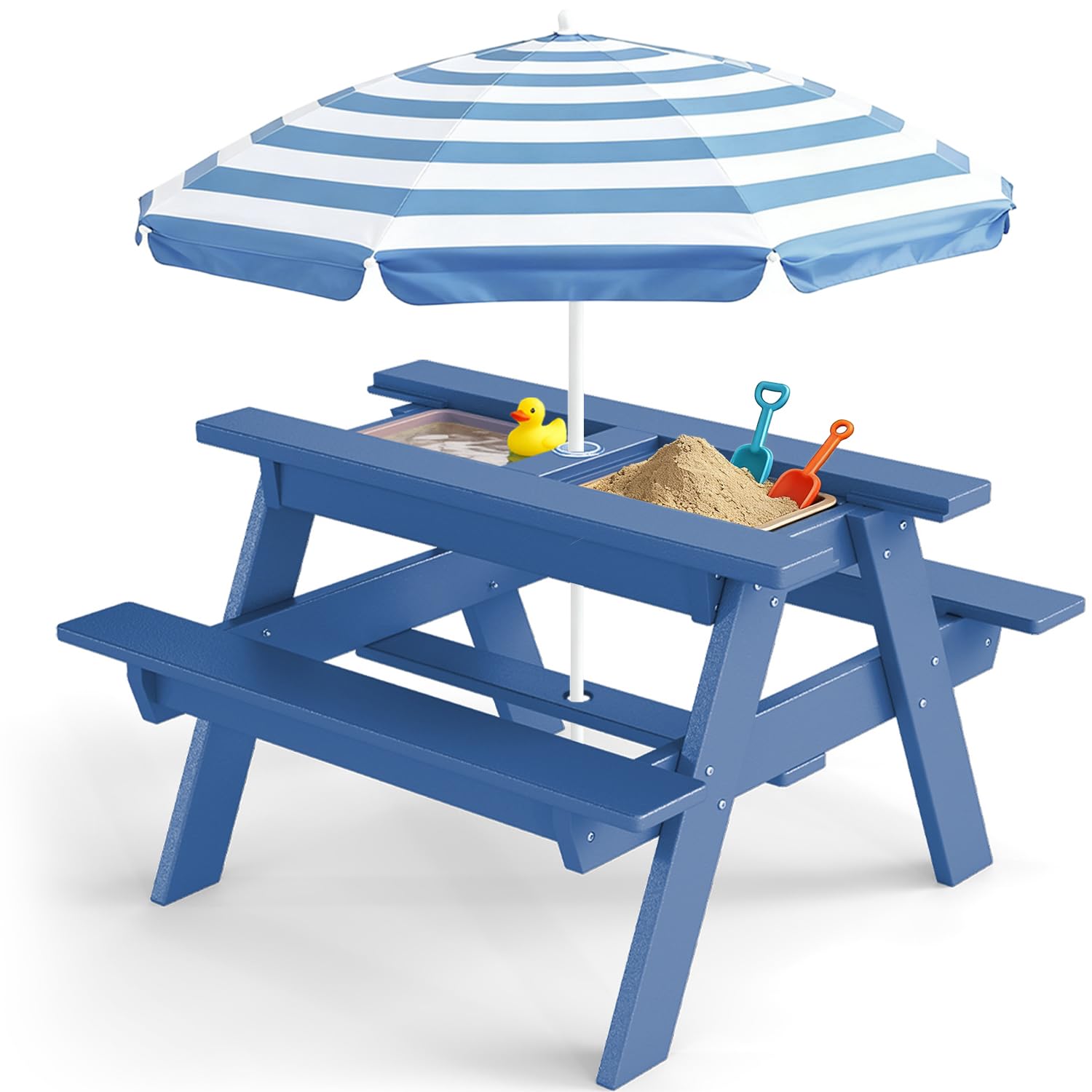 �️Best Choice Products Kids Picnic Table with Umbrella, 3-in-1 Sand & Water Table, Outdoor Convertible Picnic Table for  — deal on Shopping With Noya