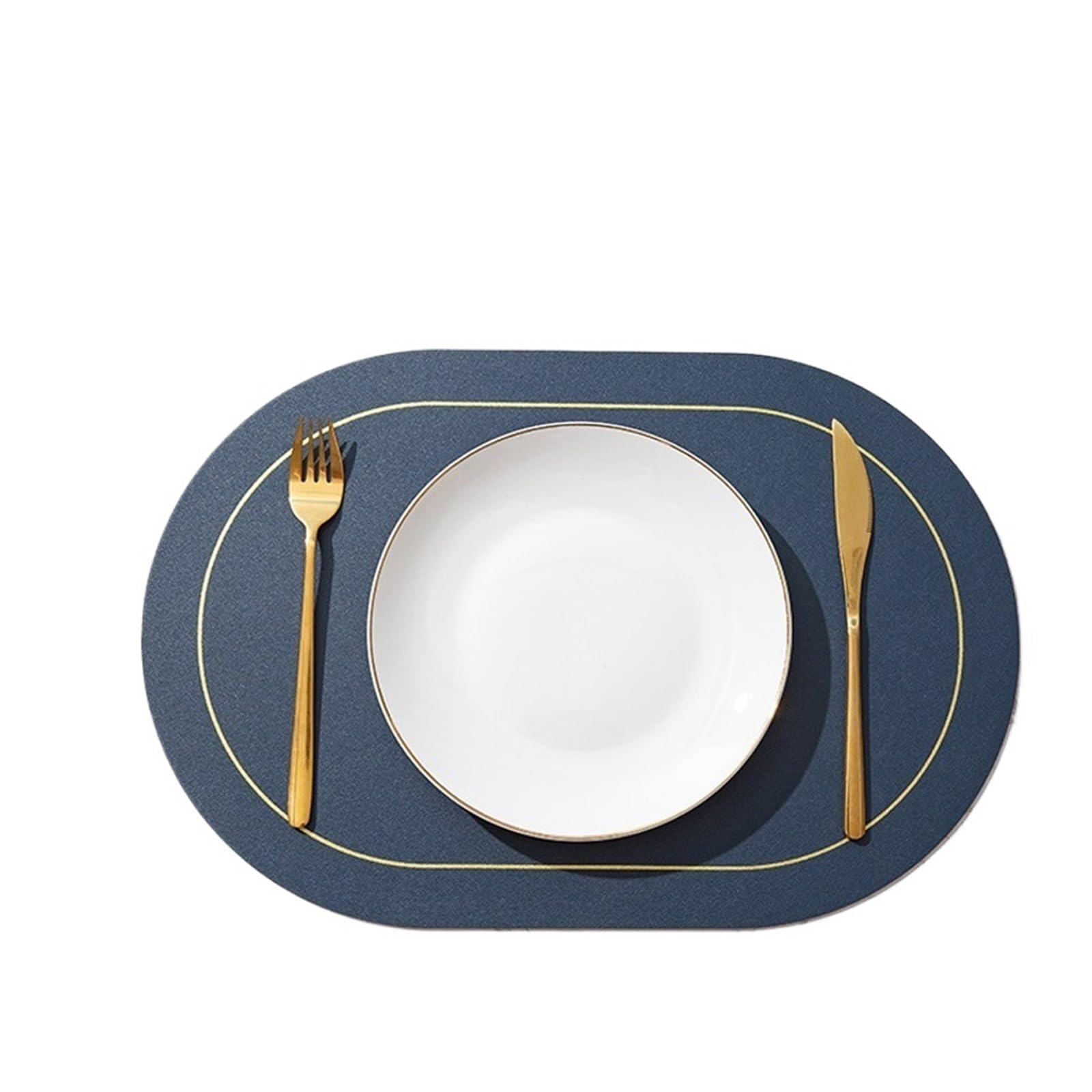 Set de table ovale imperméable et résistant à l'huile nappe individuelle bicolore cuisine