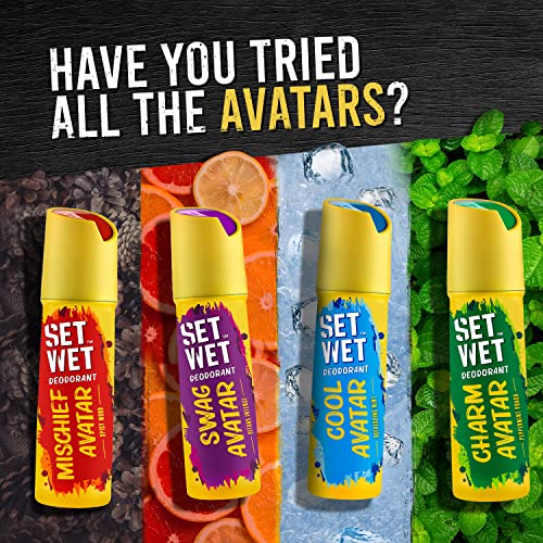 SET WET Deodorant Spray Perfume Cool, Charm & Mischief Avatar for men, 150ml (Pack of 3) - Image 6