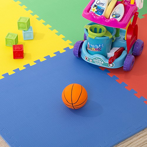 4-Pack Of Interlocking Eva Foam Floor Tiles With Border Pieces - Great For Use As A Play Mat Or Home Exercise Flooring By Stalwart #TOP2
