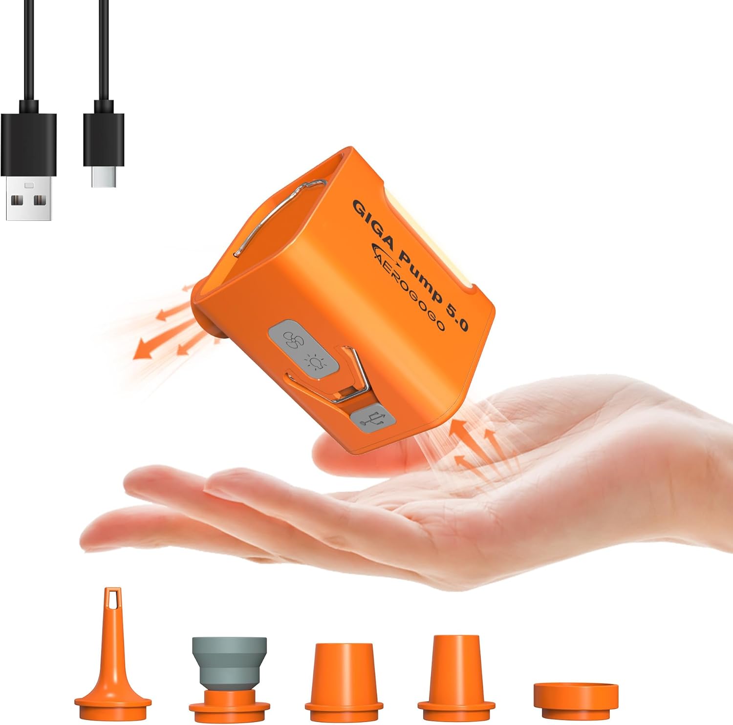 Bomba de aire portátil con batería de 3600 mAh, bomba de aire de 5 kPa para inflables, bomba recargable, desinfla rápida para colchón de aire con