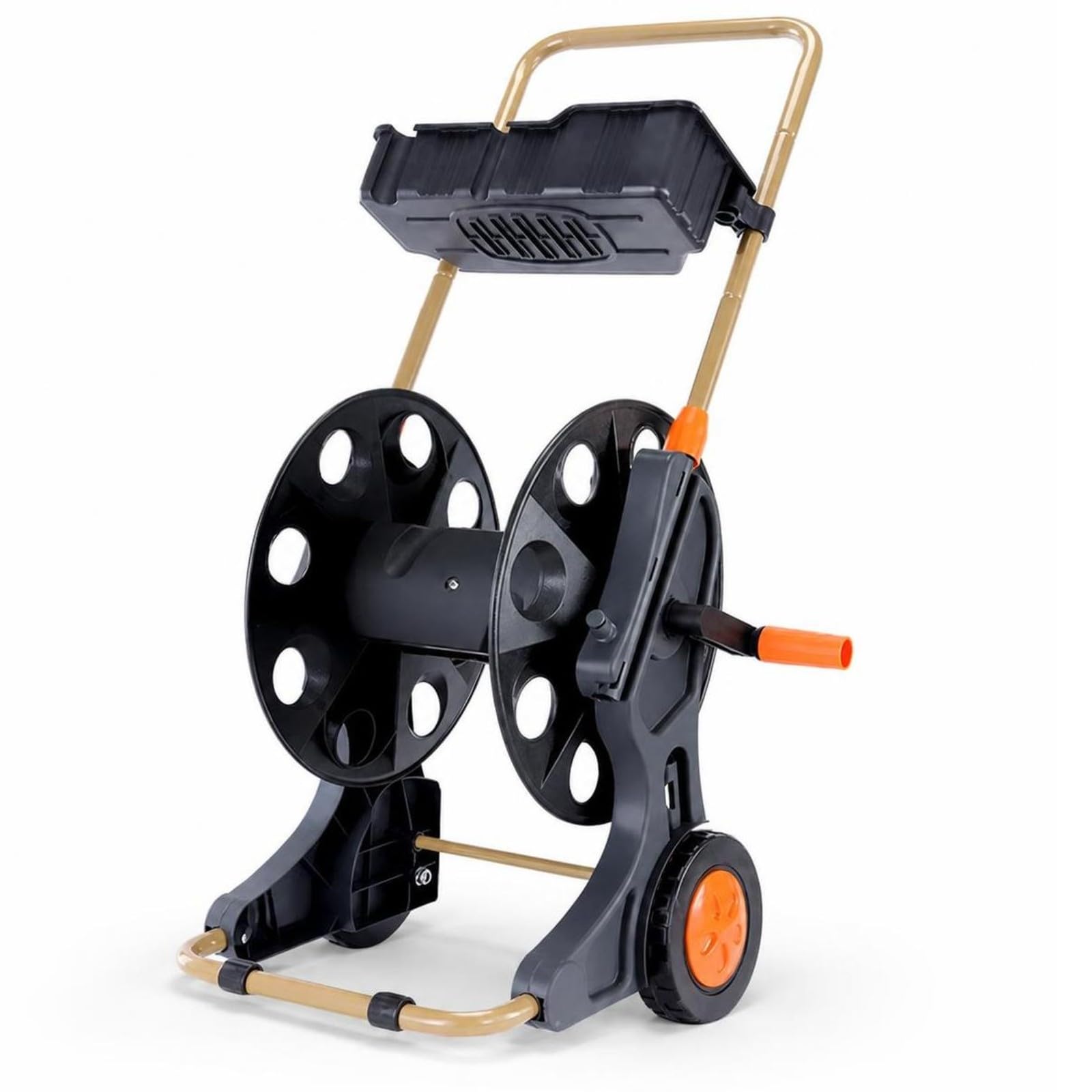 KESOTO Carrello Avvolgitubo con Ruote Portatile | Leggero, Avvolgitubo con Manovella, Attrezzat, per Cortile, Giardinieri