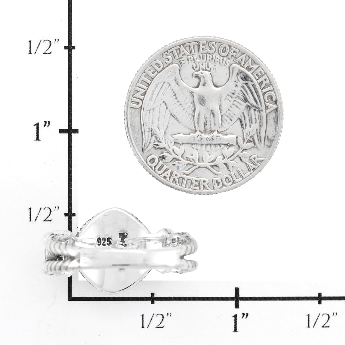 Turquoise Ring Sterling Silver 925 Genuine Gemstones Size 6 to 11