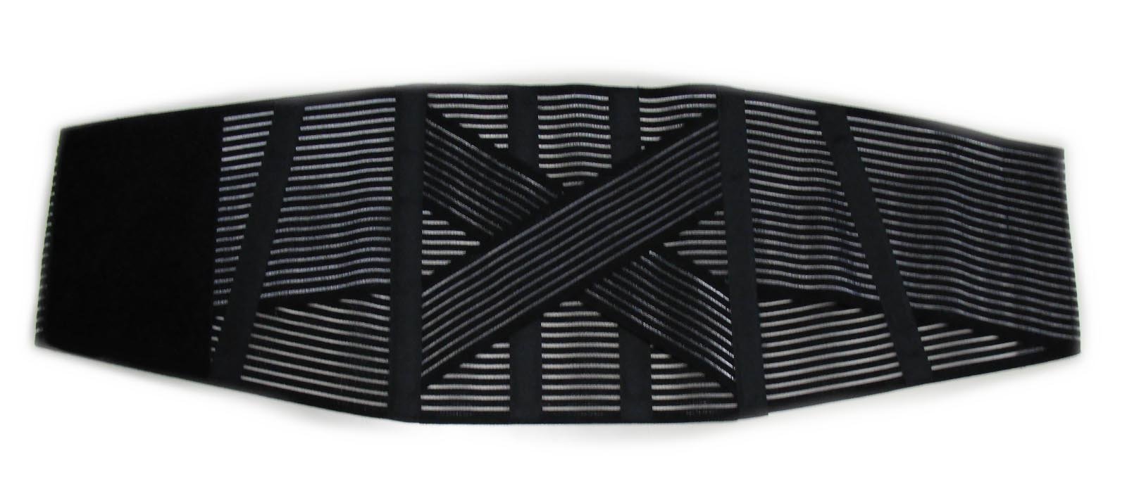 CORSETTO LOMBARE CON INCROCIO -Nero, L (87-97 cm.)- Supporto Ortopedico Steccato, Fascia Cintura Addominale con 6 Stecche, Tutore per Schiena, Busto Renale Correttore Posturale - UNISEX Uomo Donna