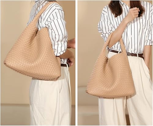 Miniatura 5 de Bolsos de cuero para mujer, bolsos de hombro de moda, bolso de mano tejido, bolso de mano con asa superior, bolsas de cubo