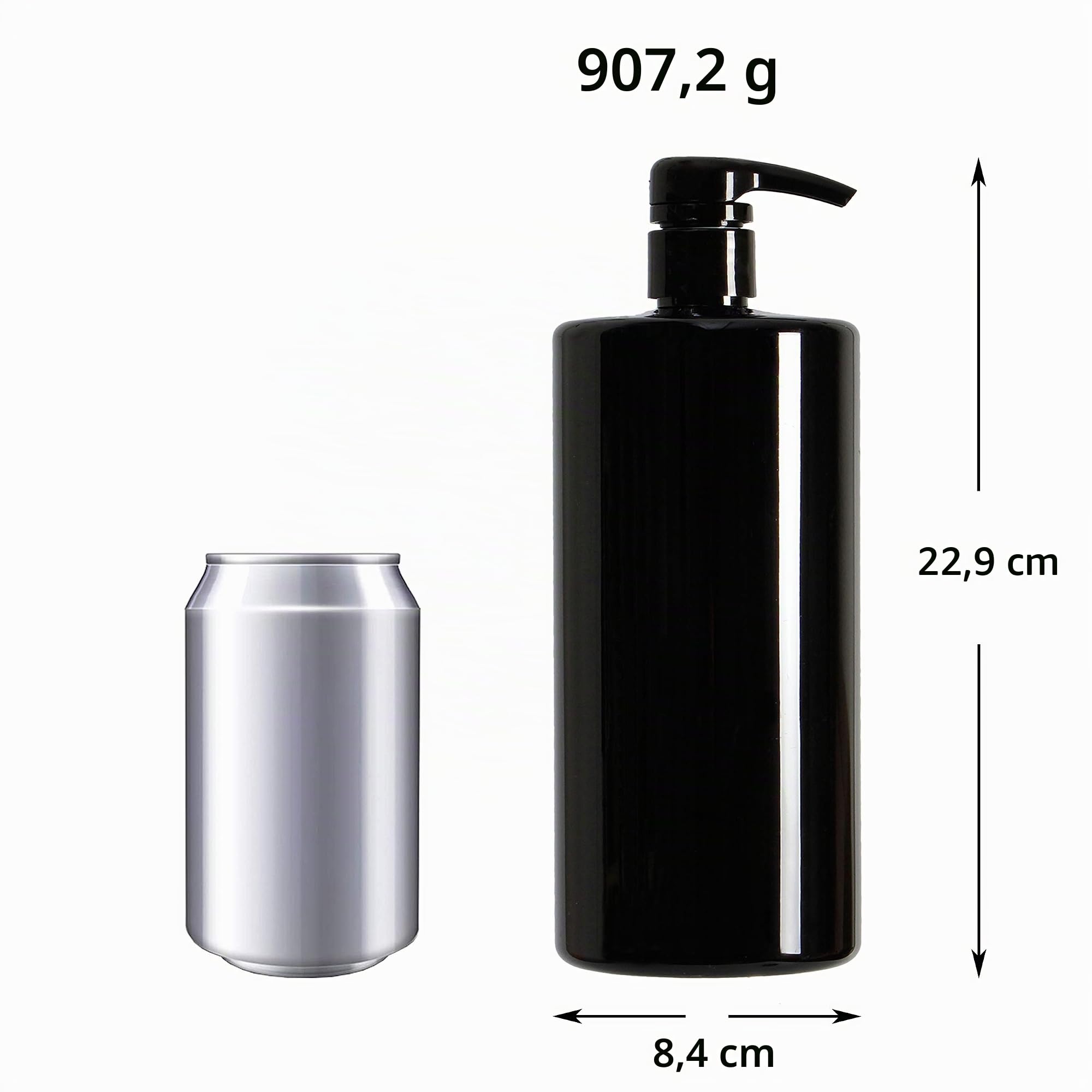 Youngever 4er-Set 1L Pumpflaschen für Shampoo, Mehrweg Kunststoff Pumpspender Seifenspender Dispenser Lotionspender Leerflasche für Flüssige Shampoo Lotionen Küche Bad(Schwarz)