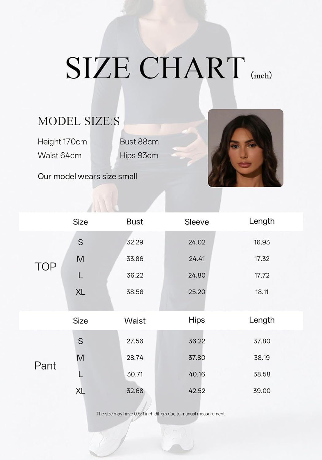 Women 2 Pieces Outfits Long Sleeve Deep V-Neck Casual Crop Top Top Wide Leg Flare Pants Suit Comfy Loungewear Yoga - Image 7