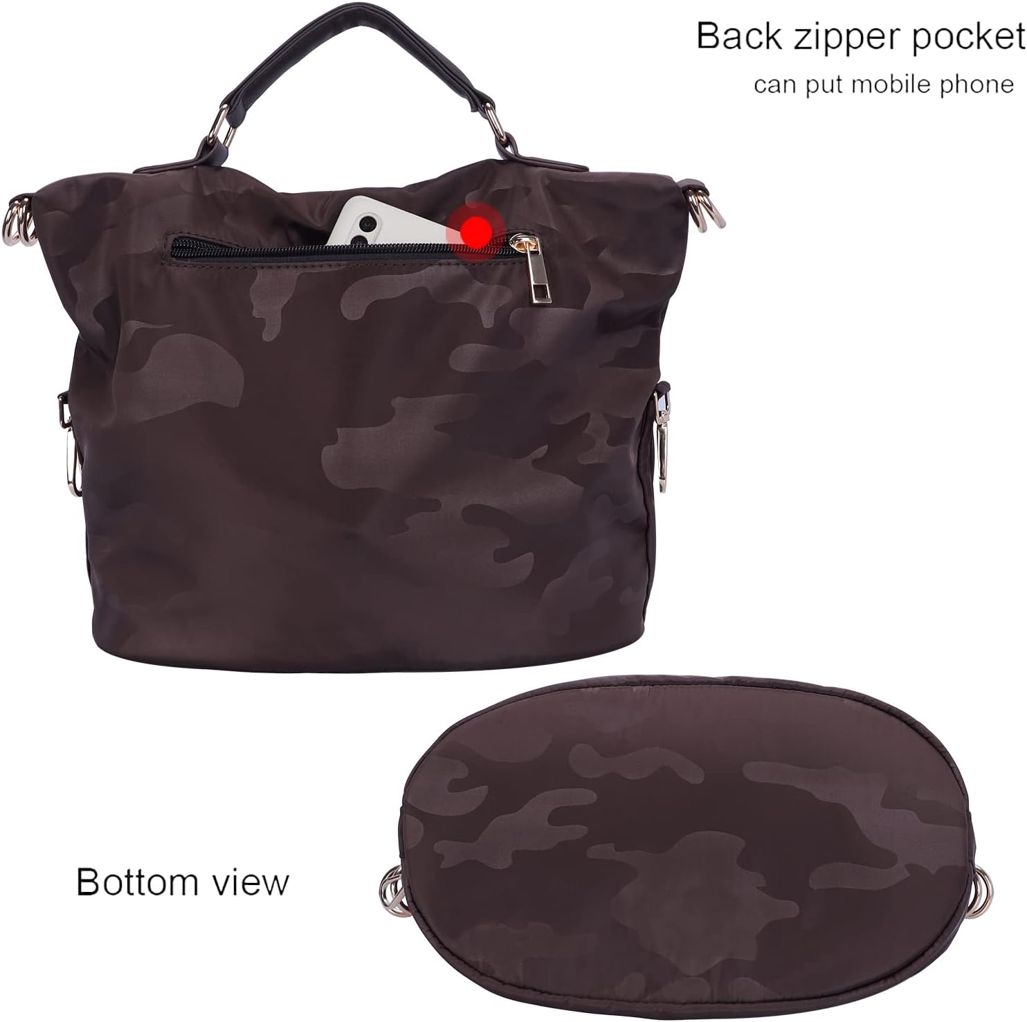 PAKFIEKS Nylon Crossbody Handbag for Women Anti-theft Purse Shopping Tote Bag Lightweight Shoulder Bag
