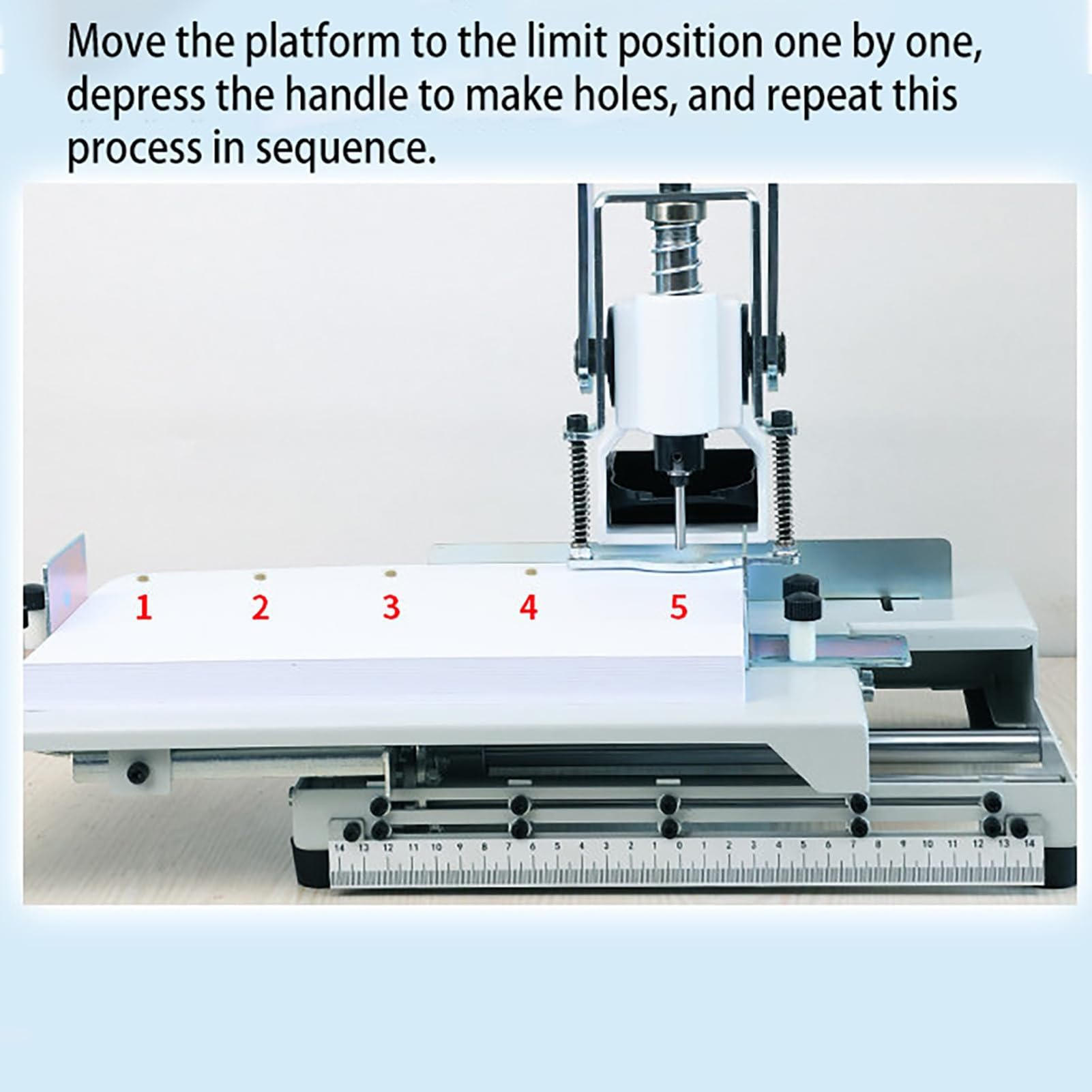 Perforadora manual, perforadora resistente con profundidad de alimentación de papel ajustable y accesorio de límite de 1 a 5 orificios, adecuada for uso doméstico y escolar(4MM)