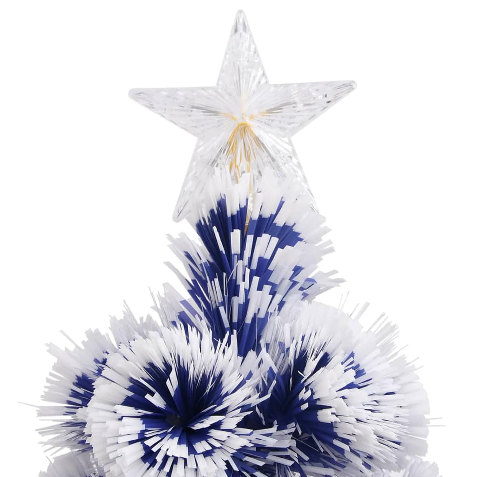 Chusui Árbol de Navidad Artificial LED Fibra óptica, Arbolitos De Navidad, Decoración Navideña, Christmas Tree, Arvore De Natal, Pino Navidad, Blanco Azul 64 cm