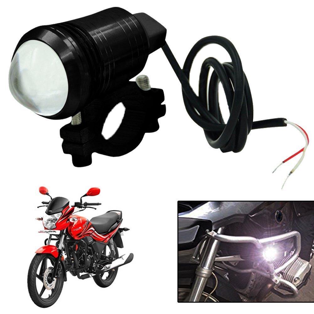 AOW ATTRACTIVE OFFER WORLD U1 LED Motorycle Fog Light Bike Projector Auxillary Spot Beam Light (Black, 1 Pc) Universal for All Bikes