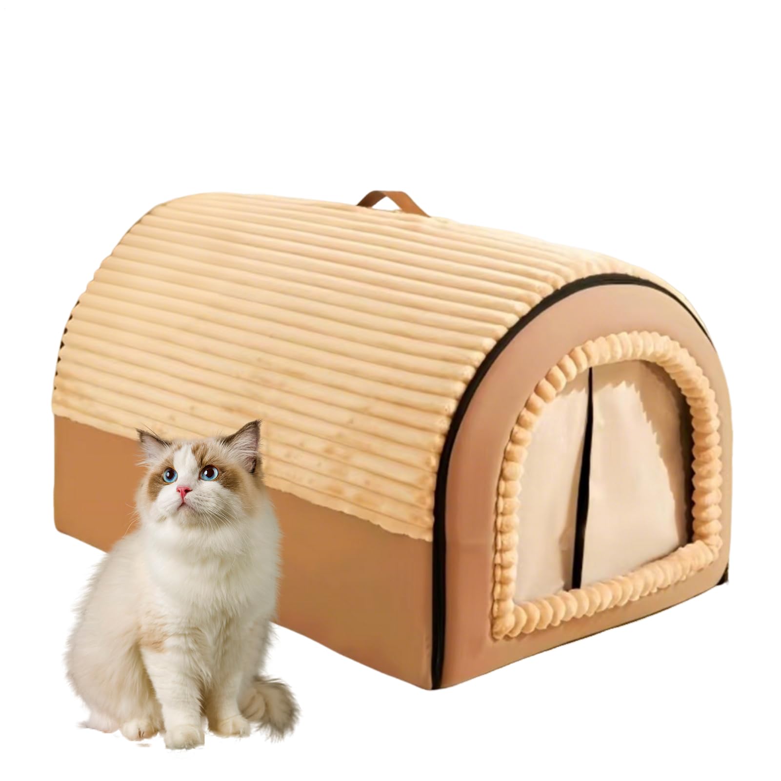 Lit en forme de grotte pour chaton et chiots avec tente pour chat lavable