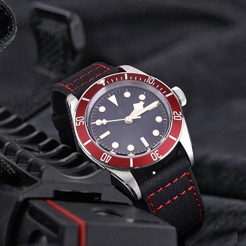 Miniatura 2 de Ritche - Correa de repuesto con liberación rápida en lona para reloj de 18, 20 y 22 mm, para hombre y mujer