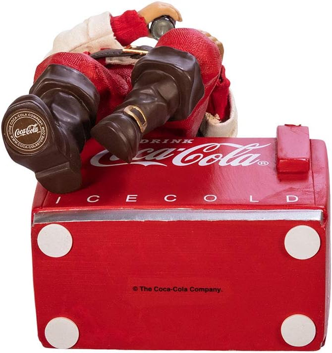 Kurt S. Adler Kurt Adler 10.5-Inch Coca-Cola Santa Sitting on Cooler Table Piece, Multi