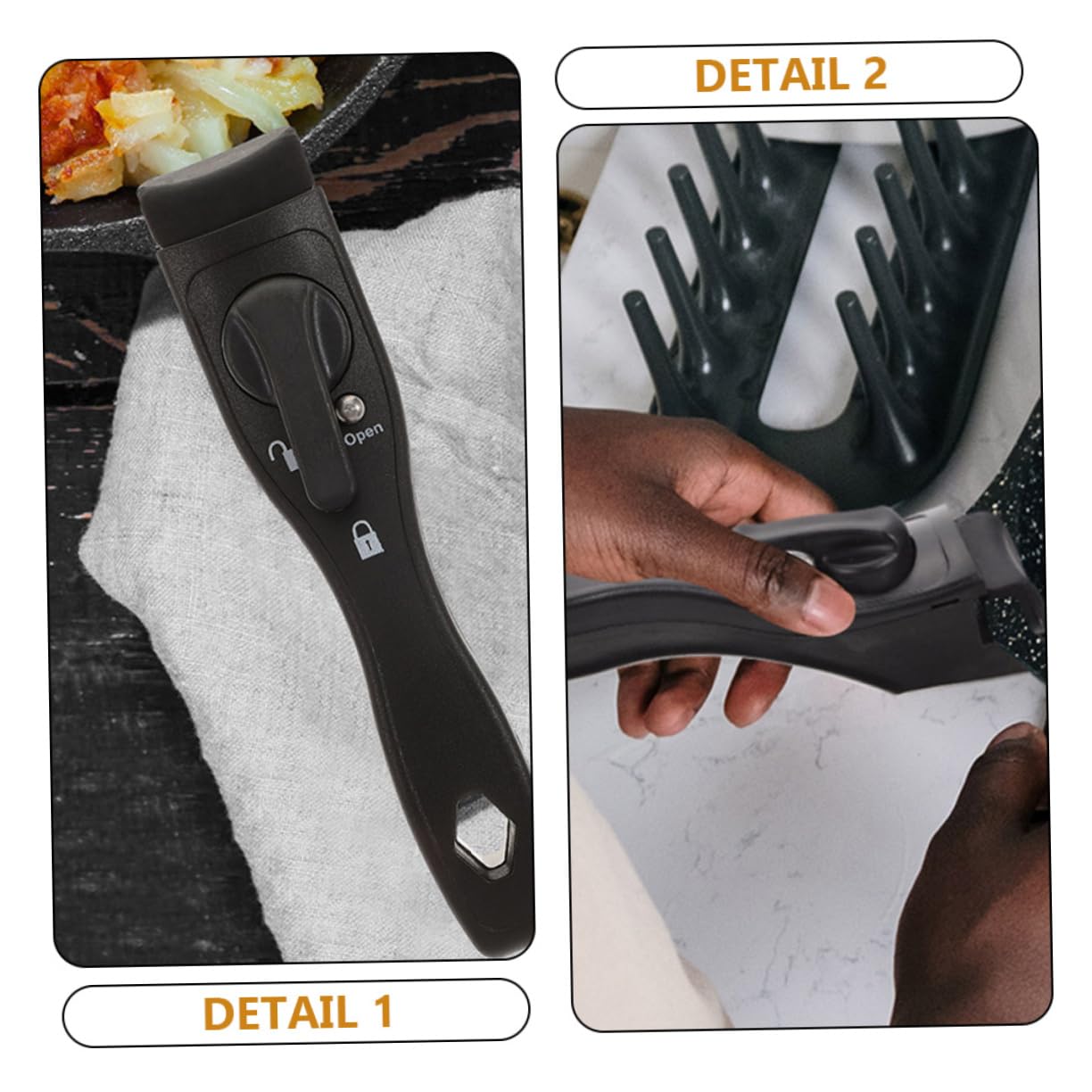 VALICLUD 2 Stück Abnehmbare Universalgriff Topfgriffe aus Bakelit Stabil und Leicht zu Reinigen Passend für Pfannen und Töpfe für Outdoor und Küche