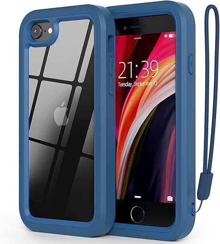 WXR Funda para iPhone SE 20222020, iPhone 876S6, parachoques de silicona suave y parte trasera e interior de policarbonato duro transparente, funda