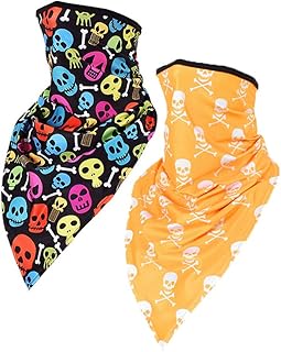 2 Piezas Máscara de Calavera Cráneo Pañuelos Bandana Medio Cráneo Pasamontañas Para Polainas para el cuello Protección Ultravioleta Deporte Elástico Transpirable Unisex