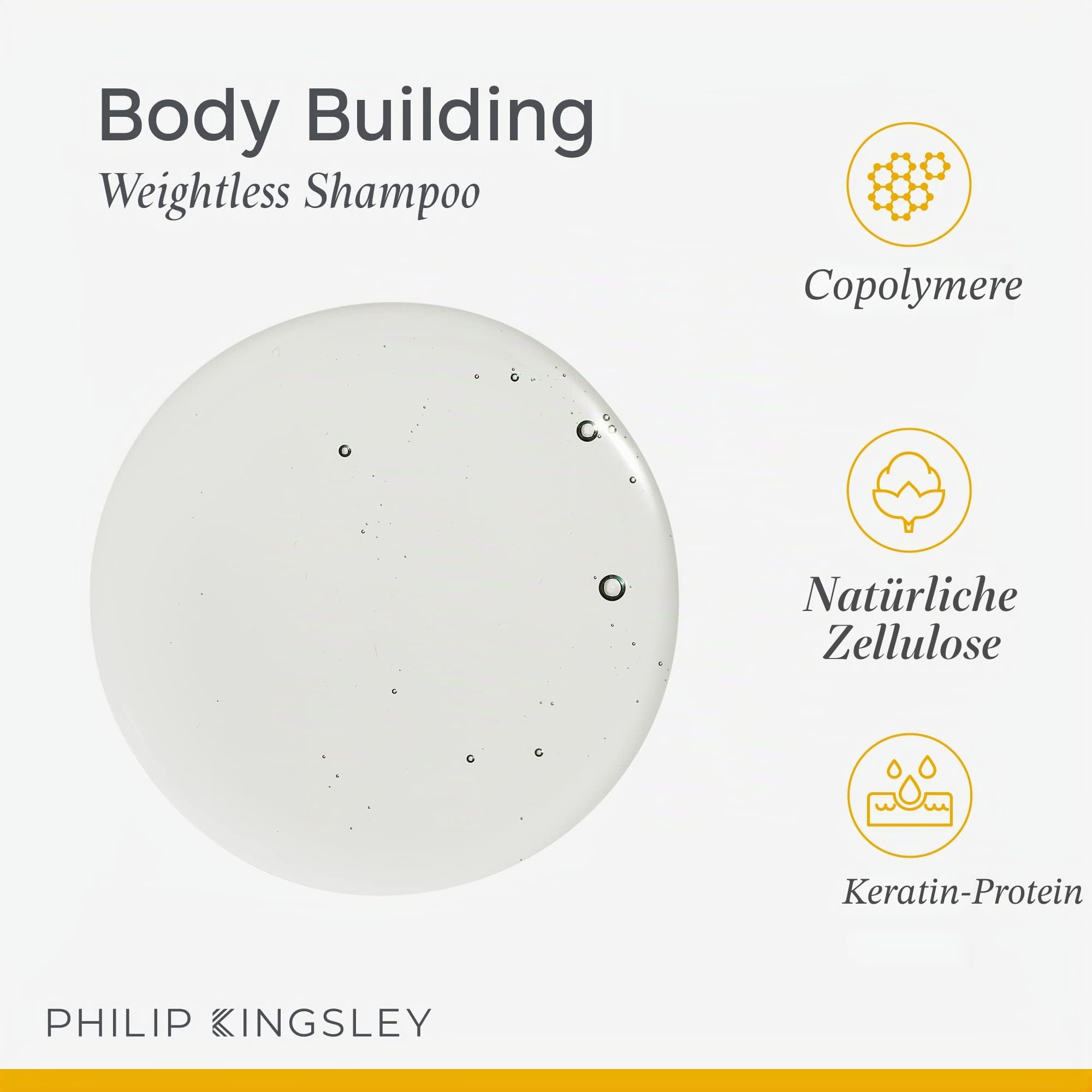 Philip Kingsley | Bodybuilding schwereloses Shampoo | Volumenshampoo für feines, schlaffes, flaches, fliegendes Haar | Spendet Feuchtigkeit, verdickt, hebt und verleiht Volumen und Glanz | 1000ml