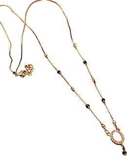 aaiku Micro Gold Polish Mangalsutra and American Diamond Pendant Short 18 Inch for Women, Gift for Wedding, Anniversari, Special Occasion-picture-20