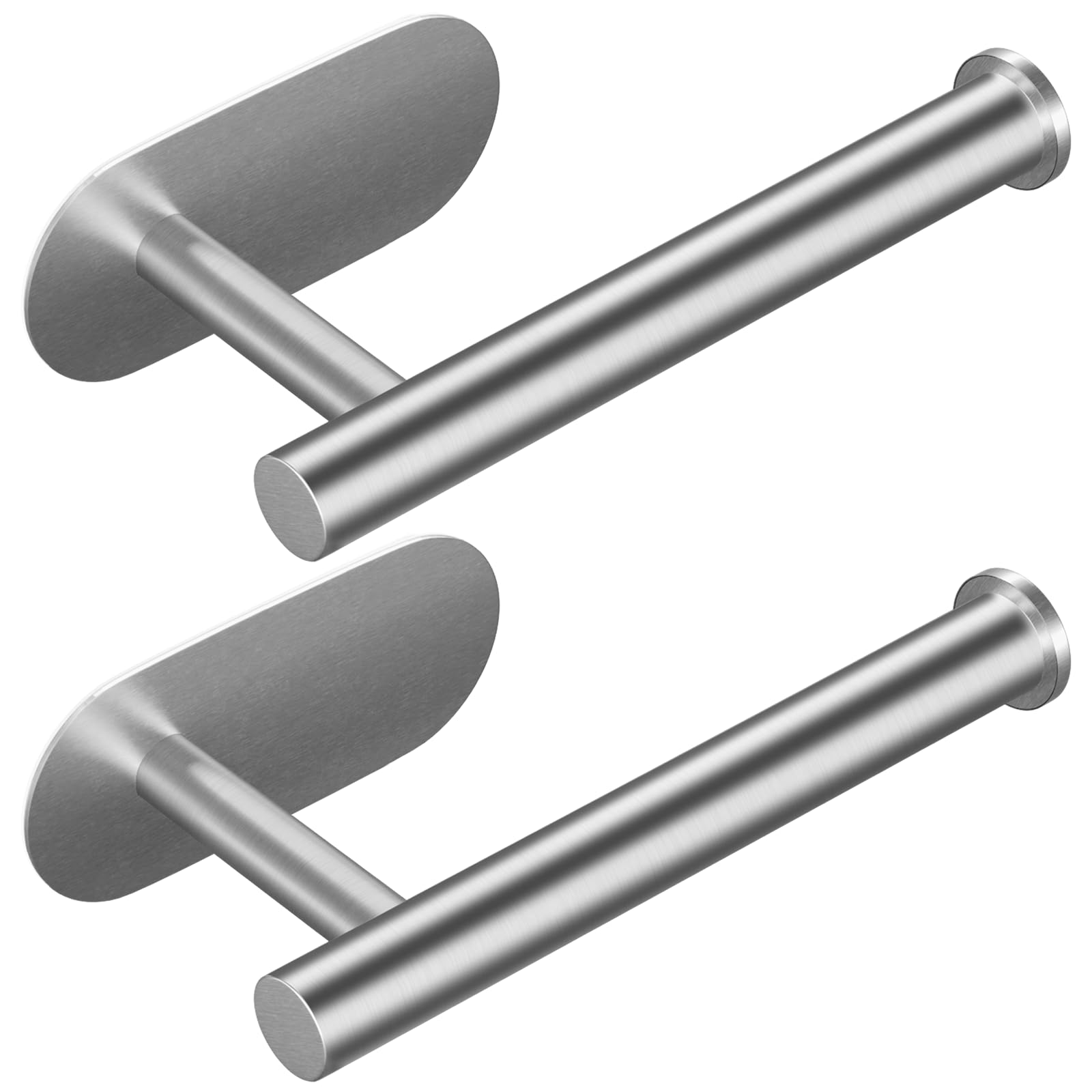 Toilet Paper Holder, Rustproof Adhesive Toilet Paper Holder, Stainless Steel Toilet Roll Holder Self Adhesive, No Drilling Toilet Paper Roll Holder Stick on Wall (2Pack, Brushed Nickel)