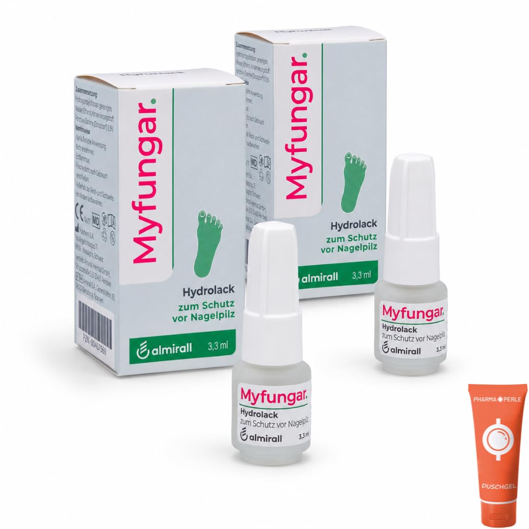 Hydrolack 3,3 ml I Nagellack für Fuß- & Fingernägel I mit Pharma Perle (2x) | täglich anwendbar, wasserlöslicher Schutzfilm, Nagelpflege