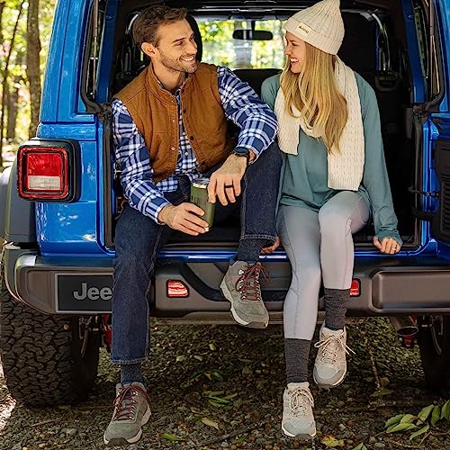 Jeep womens Wool Blend Logo Crew Socks - 1 Pair Pack - Moisture Wicking and Breathable Mesh Zones3