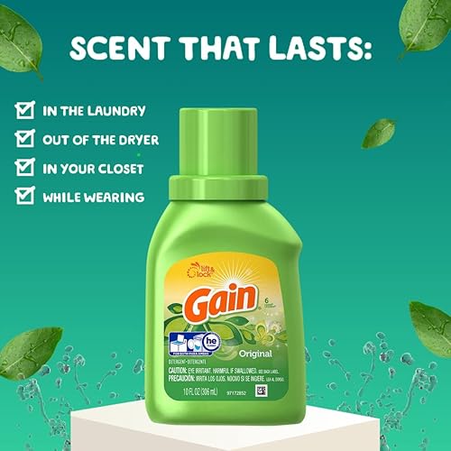 Miniatura 2 de Gain Detergente líquido, aroma original, 10 onzas