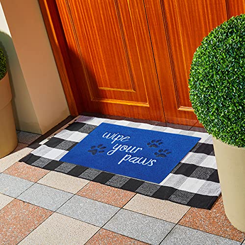 HLFMVWE Outside Door Mats for Home Entrance Funny Mats Wipe Your Paws Mat Welcome Mat for Front Door with Non Slip Rubber 45 x 70 - Image 2