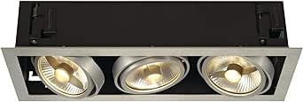 SLV LED Einbauleuchte KADUX, dreh- und schwenkbar | Dimmbare Deckenleuchte, Innen-Beleuchtung | LED Spots, Fluter, Deckenstrahler, Decken-Spots, Einbau-Strahler | 3-flammig, GU10 QPAR111