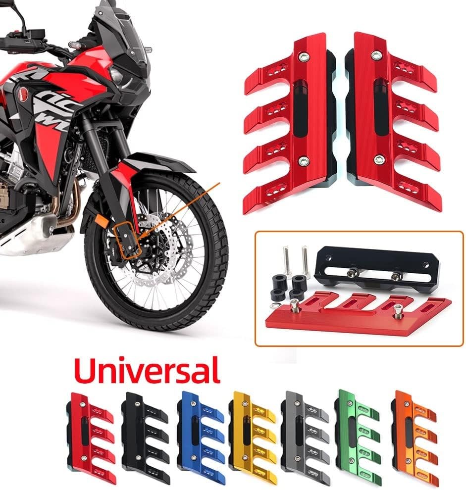 SCUUBE for Honda CRF1100L CRF1000L Africa Twin Motorcycle Mudguard Front Fork Protector Guard Block Front Fender Slider Accessories Motorcycle Accessories (Color : Red)