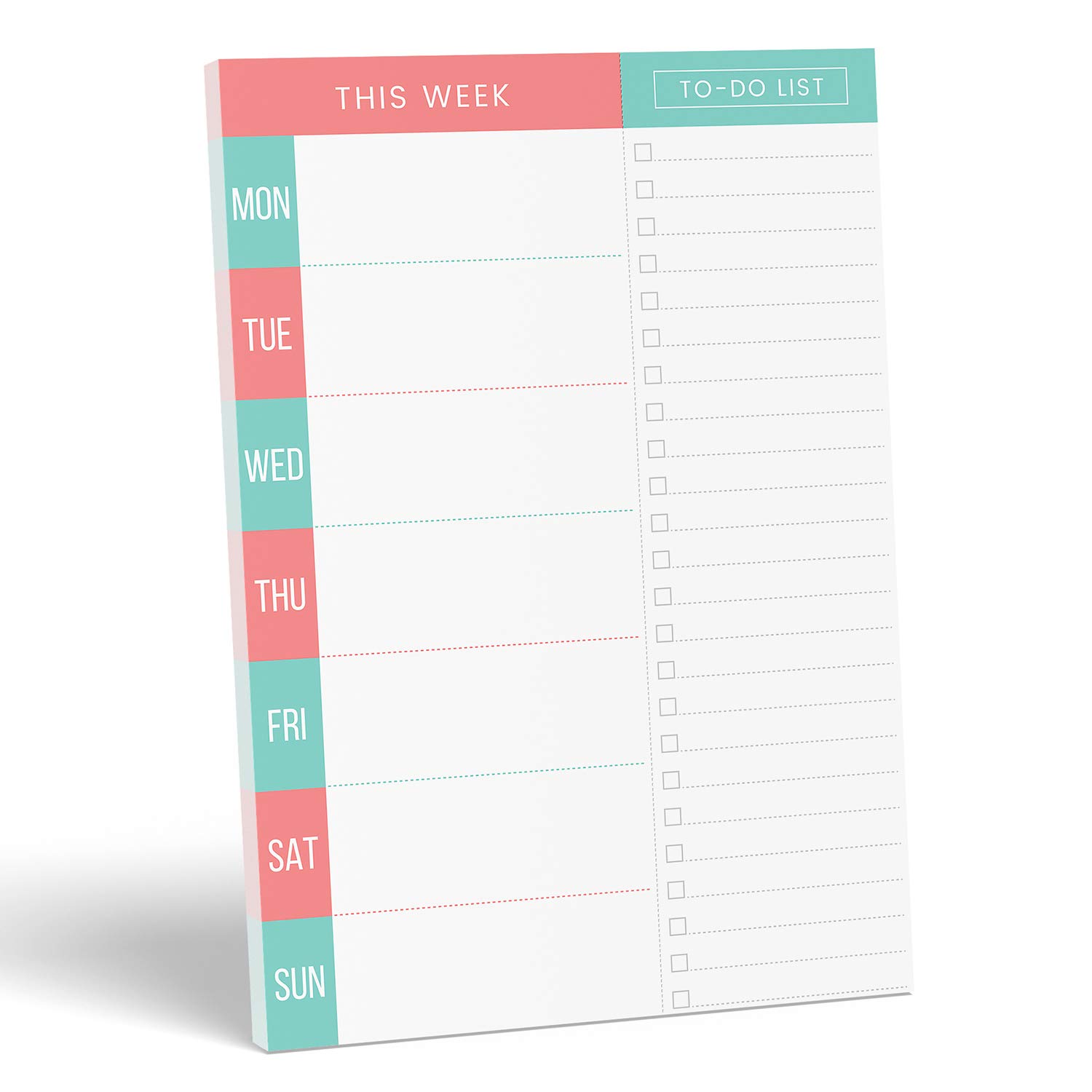 Daily Planner - Undated 2025 Planner Plus To Do List - Teal/Orange Magnetic Weekly Task list organizer and Day Notepad - Agenda Organizer for College Student, Office or Home