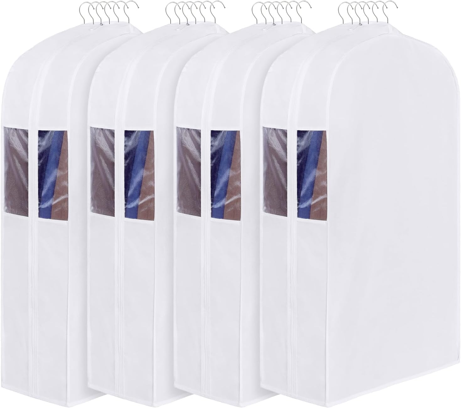 Univivi Premium Cotton Garment Bags, 40 In Suit Cover Bag, 4 Pack