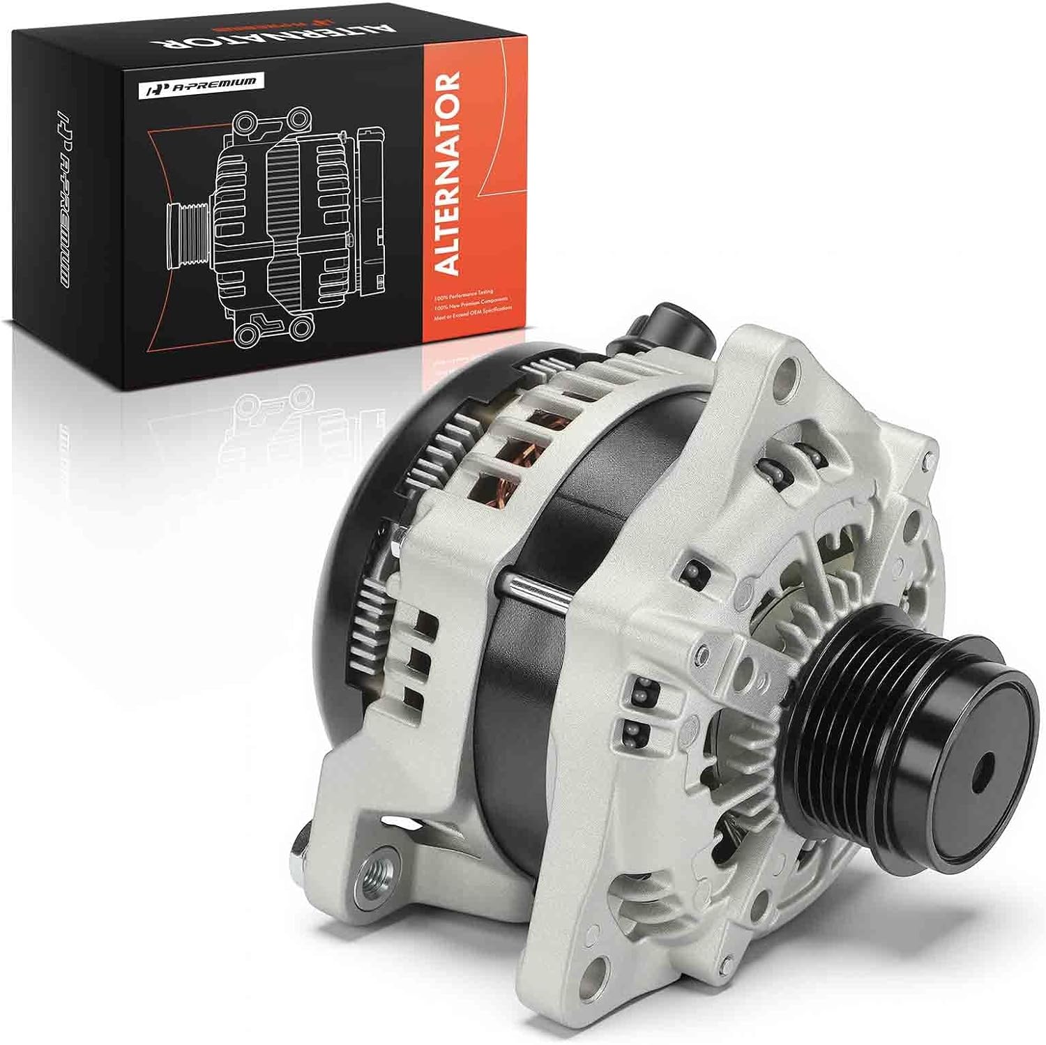 A-Premium Alternator Compatible with Ford F-150 F150 2015-2020, 2.7L 3.5L, 12V 215A 6-Groove Decoupler Pulley Clockwise, Replace# MPA10283