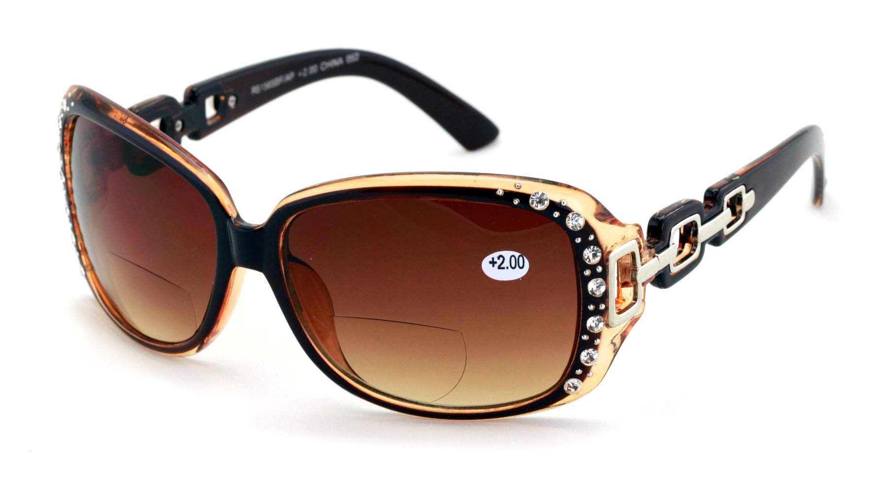 V.W.E. Oversized Rhinestones Women Bifocal Reading Sunglasses Reader Glasses Vintage Outdoor