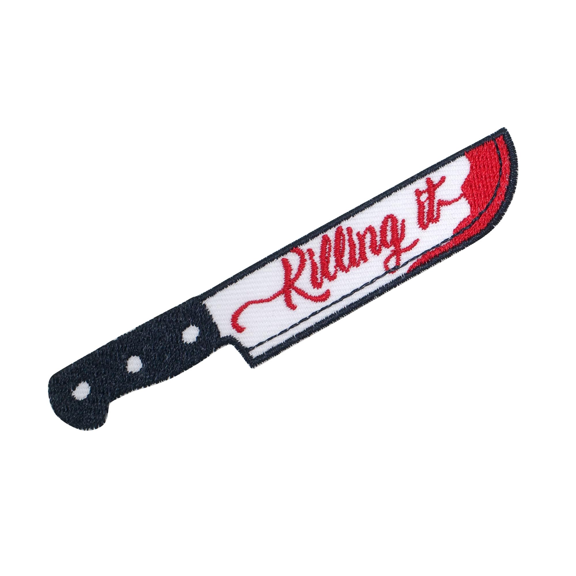 Knife Killing it Iron Iron on Patches for Clothing Embroidered Applique Patch Iron on Patch Badge Sew On Emblem DIY Craft