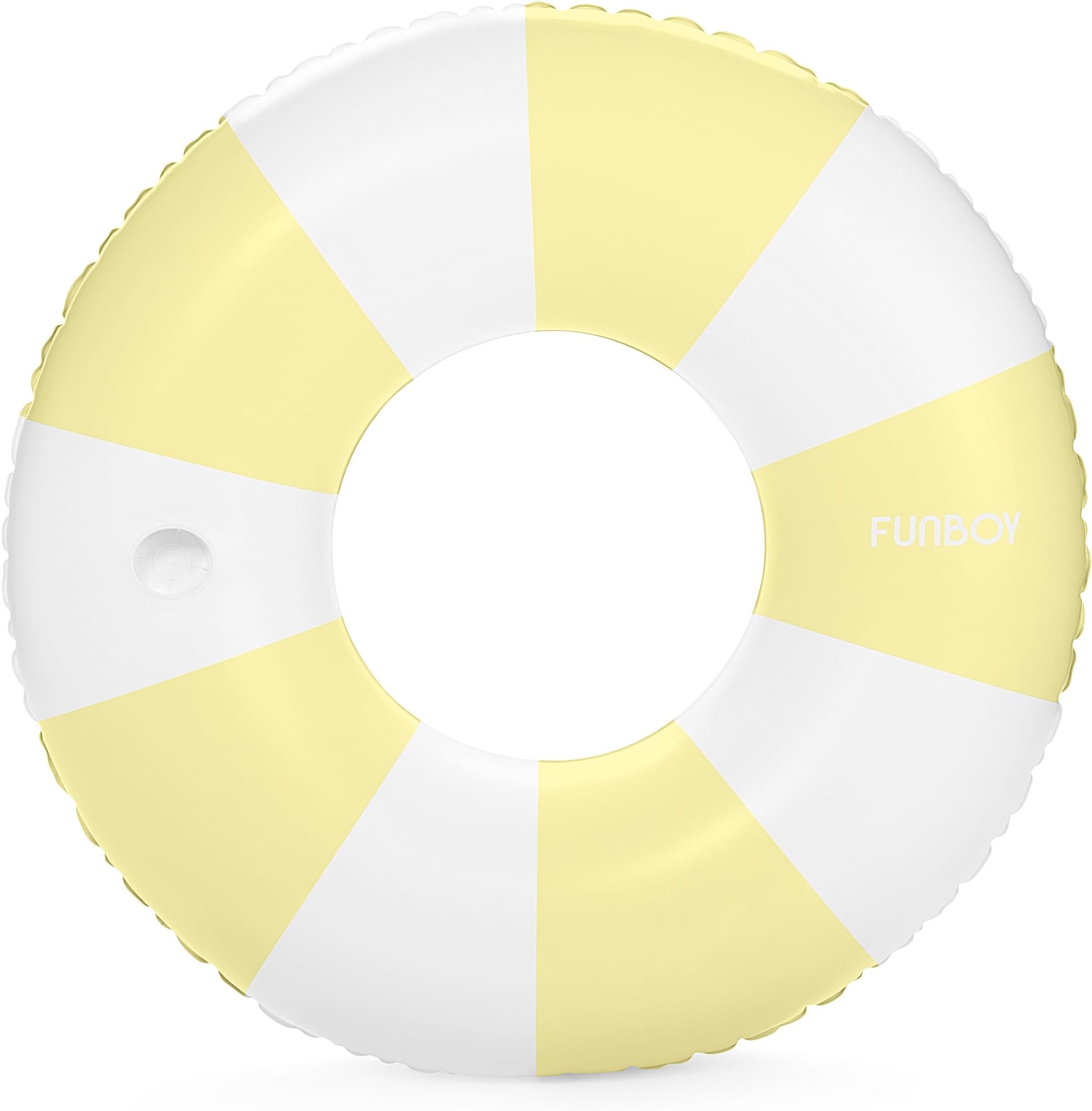 Giant Vintage Yellow Stripe Inflatable Tube Pool Float with Cup Holder 48" | Large Pool Float for Adults | Inner Tube Swimming Pool Toys Swim Rings | Pool Lounger Float for Pool Party & Summer