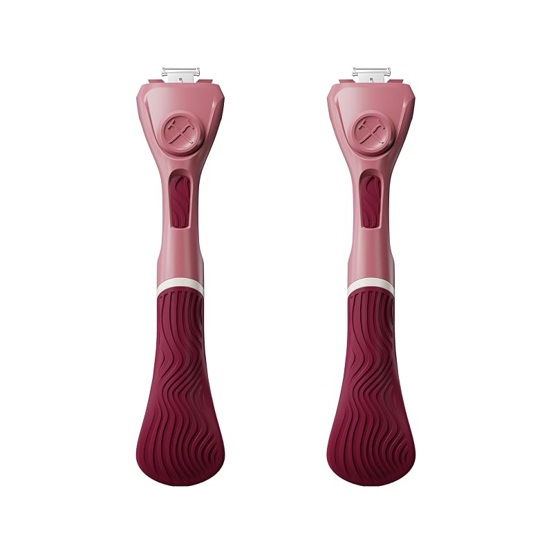 Dollar Shave Club para Mulheres – Cabos de reposição para barbeador Maroon, pacote com 2