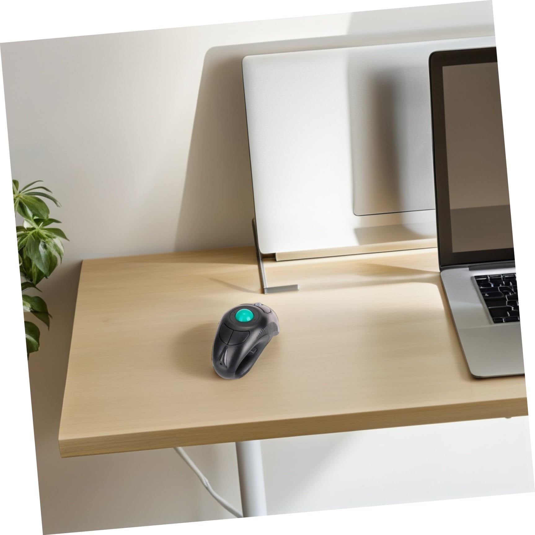 PartyKindom Ratón Inalámbrico de Mano Trackball, Control Pulgar, Puerto USB y Diseño Portátil para Laptop