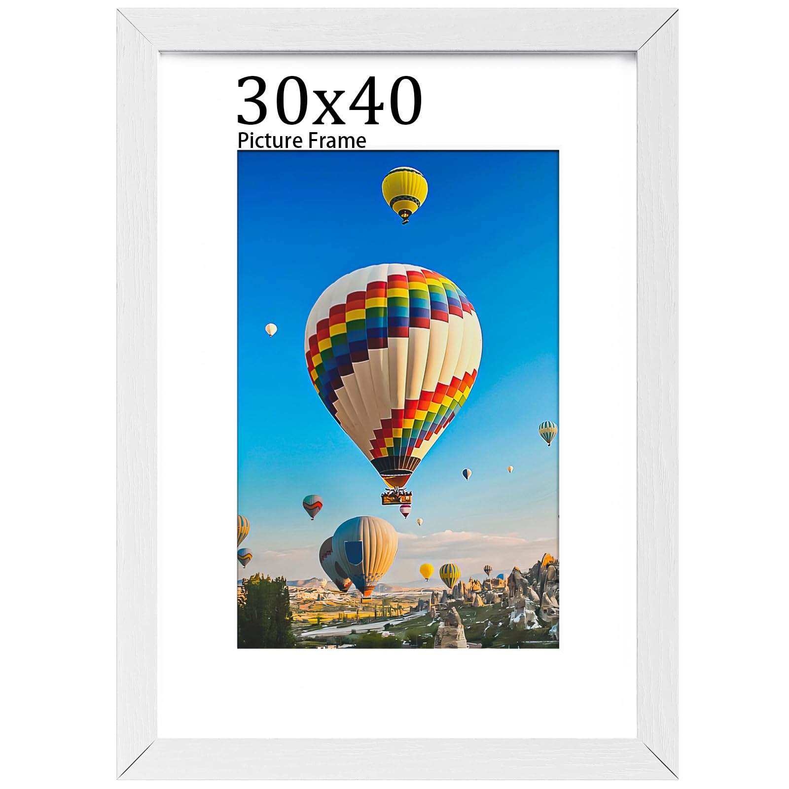 LVAOUO 30x40 Picture Frame, Wooden 30x40 Photo Frame (11.8x15.7 inch), Versatile 30x40 cm Frame White, Display