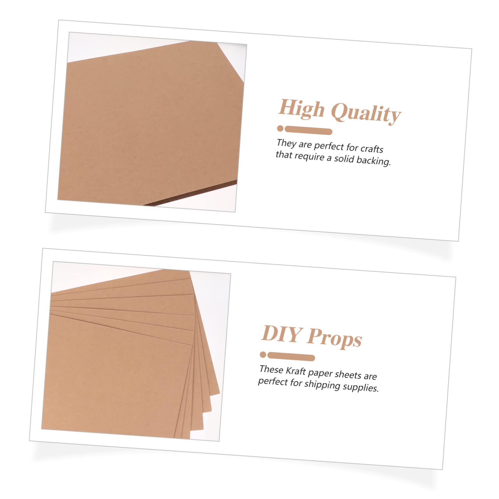 TEHAUX Carton Kraft Cardboard 20 Feuilles, Rigide et Facile à Couper, pour Emballage Alimentaire et Loisirs Créatifs, Lot de 1 Set