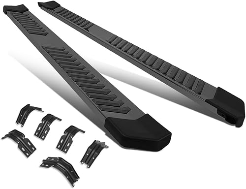 Auto Dynasty Estribos de 6 pulgadas compatibles con Ford F-250 350 450 550 Super Duty Extended, barras Nerf de acero inoxidable con revestimiento de