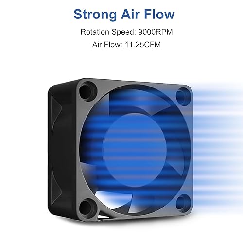 Miniatura 5 de Paquete de 2 ventiladores 4020 de 24 V con rodamiento de bolas dual, ventilador de enfriamiento sin escobillas de flujo de aire fuerte de 1.575 in x