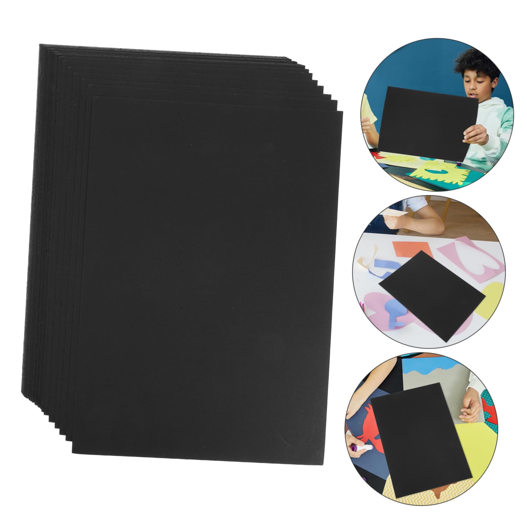 Papier Cartonné Noir A4 50 Pièces, Papier Papier Épais