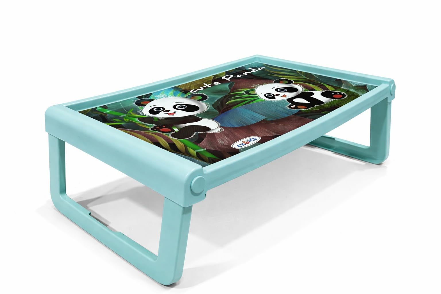 Kids Foldable Study Table for Children | Portable Lightweight Plastic Study Desk | Cartoon Printed Table for Study, Drawing & Activity | Compact & Easy to Store (Blue Panda)