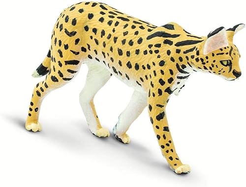 Safari Ltd. Estatuilla Serval Figura detallada de plástico de 3.75 pulgadas Divertido juguete educativo para niños, niñas y niños a partir de 3