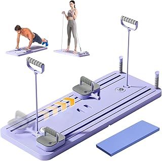 Rantizon Ab Roller Board - Tabla de pilates de entrenamiento de cuerpo completo con rebote automático, ideal para fuerza central y entrenamiento abdominal, color morado
