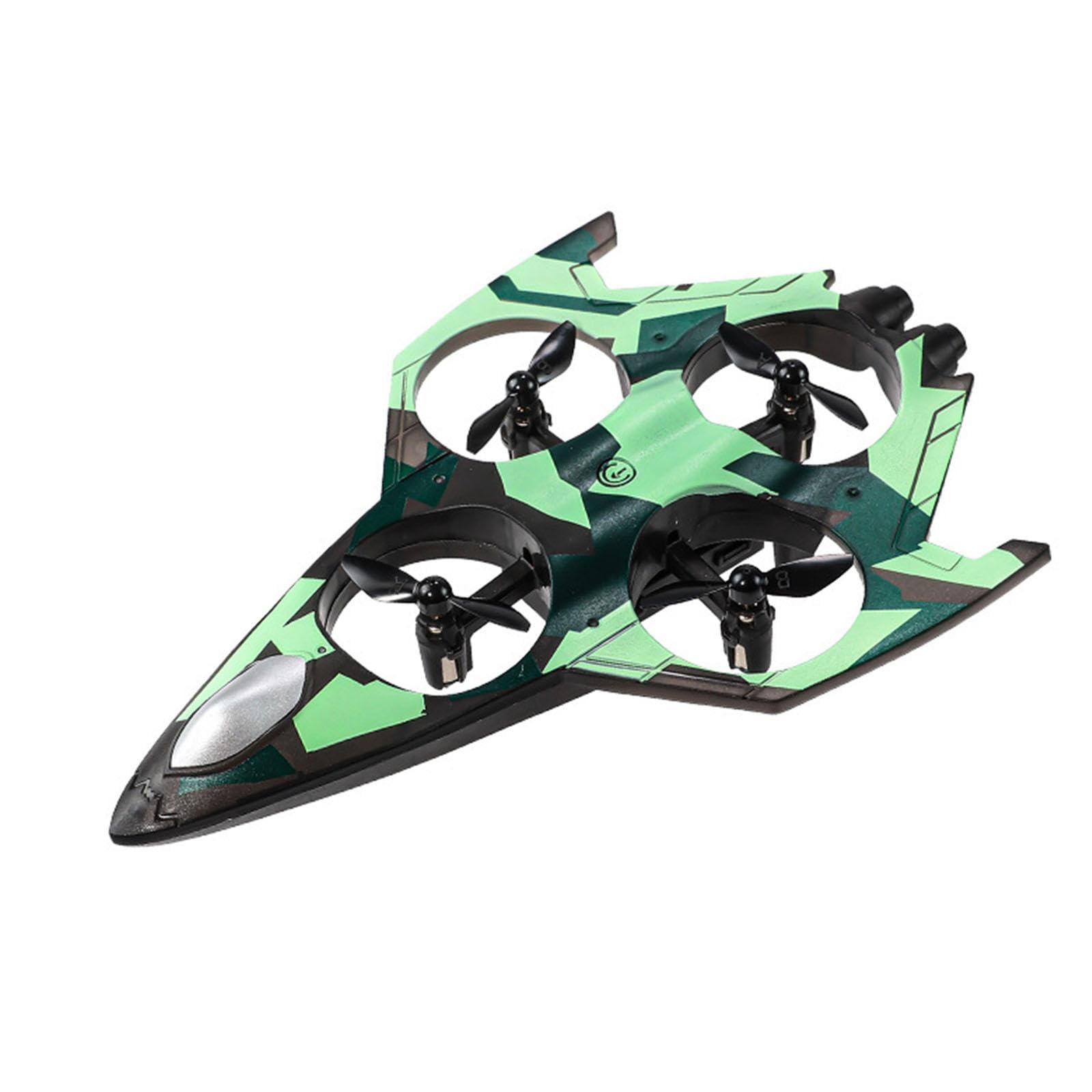 Milageto Avión Teledirigido con Fijas Avión RC de Planeador Fighter Control Remoto 2.4G y Flips 360° Hecho en PP Fuerte y Liviano, Verde
