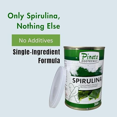 Miniatura 4 de PINETA Spirulina en polvo orgánico 7.05 oz  Suplemento de espirulina para aves canarias y granívoras  100% natural, suplemento de apoyo