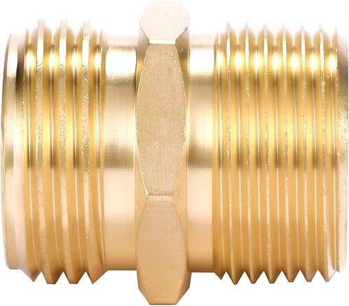 Miniatura 9 de Paquete de 2 adaptadores de manguera de jardín de latón, conector GHT hembra de 34 pulgadas a NPT macho de 12 pulgada, adaptador GHT a NPT de latón,