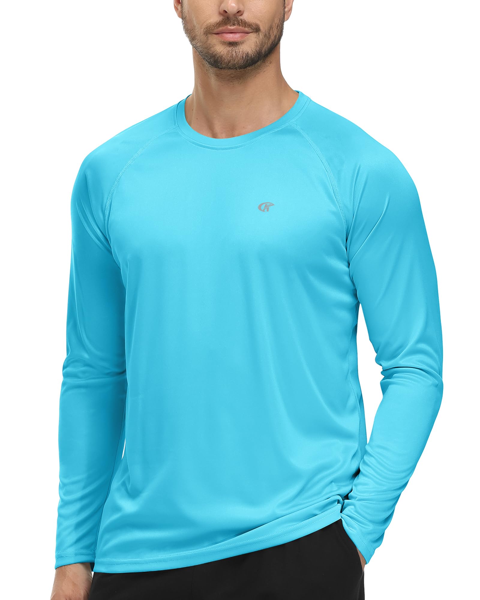 Tyhengta UV Shirt Herren Langarm UPF 50+ UV Schutz Shirt Atmungsaktiv Schnelltrocknend Rashguard Herren Schwimmshirt Leichtes Sonnenschutz Langarmshirt für Surfen Angeln Wandern Outdoor Sport